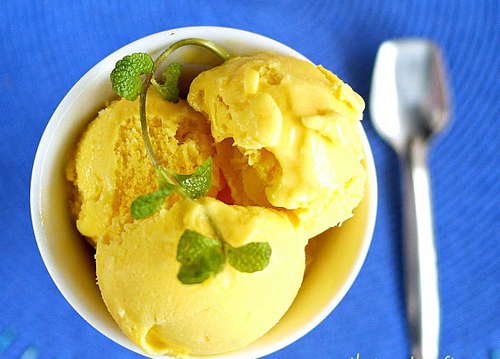 Kem xoài cho vào tủ lạnh cực ngon